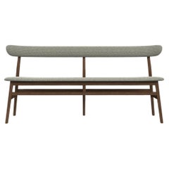 Gervasoni Brick Bench in Ombra Upholstery with Natural Lacquered Walnut Base