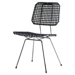 Gervasoni Brick Chair in Grey Rawhide Seat with Chrome Frame by Paola Navone