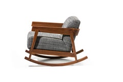 Gervasoni Brick Rocking Chair in Lisboa 05 Upholstery with Natural Walnut Base
