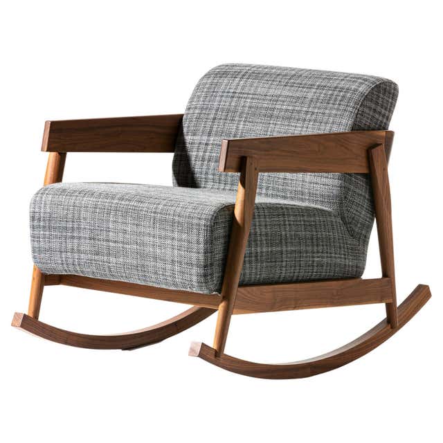 Umber Rocker Modern Low Rocking Chair in Walnut with Shearling ...