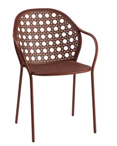 Gervasoni BRISE 24 Silla de exterior con reposabrazos - Federica Biasi - Oxido