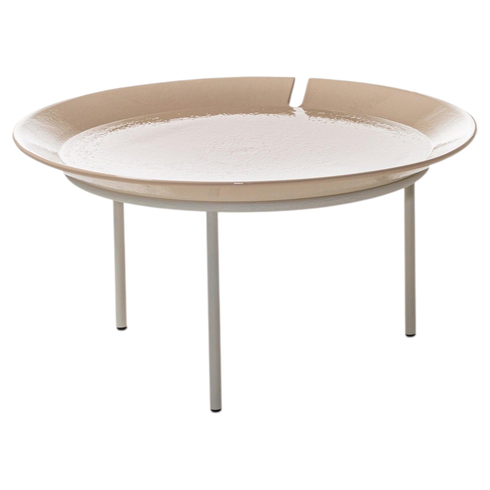 Gervasoni BRISE 54 Round Coffee Table - Federica Biasi - White For Sale