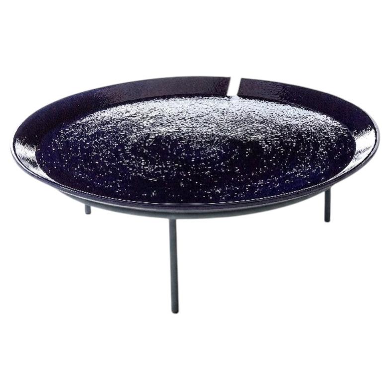 Gervasoni BRISE 56 Table d'appoint ronde - Federica Biasi - Bleu en vente