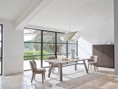 Gervasoni Club 133 Rectangular Table - Birch-stained ash legs - Ginger glass top