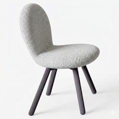 Gervasoni Club 223 Chair design Roberto Lazzeroni Charcoal-stained ash frame Ade