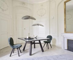 Gervasoni Club 223 Chair design Roberto Lazzeroni - Charcoal-stained ash frame