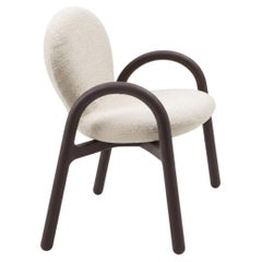 Gervasoni Club 224 Chair with arms - design Roberto Lazzeroni - Charcoal-stained