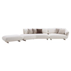 Gervasoni Club Sofa Composition 4 design Roberto Lazzeroni - Tweed Rice