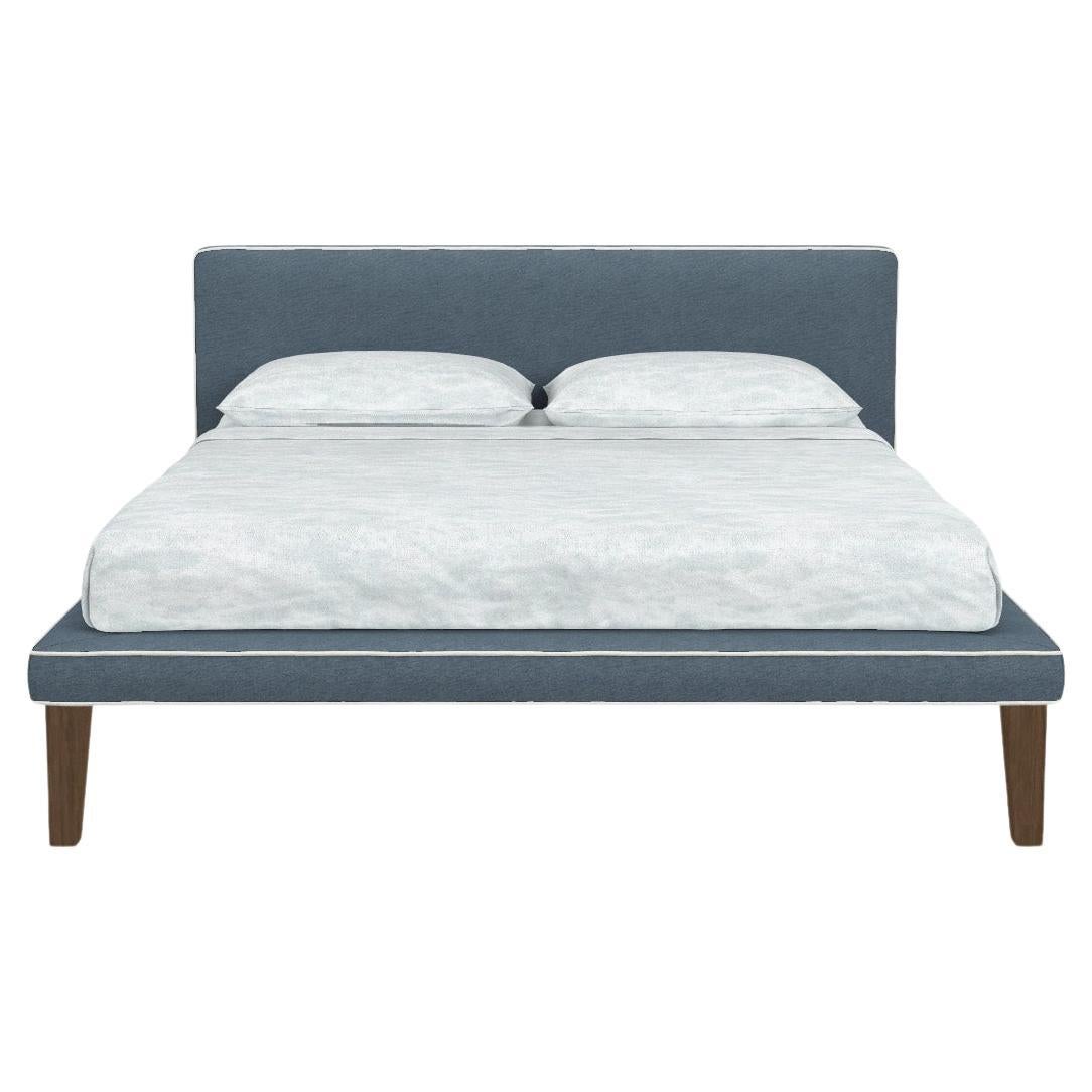 Gervasoni Cocò EK Bed in Munch Upholstery & Walnut Feet by Paola Navone For Sale