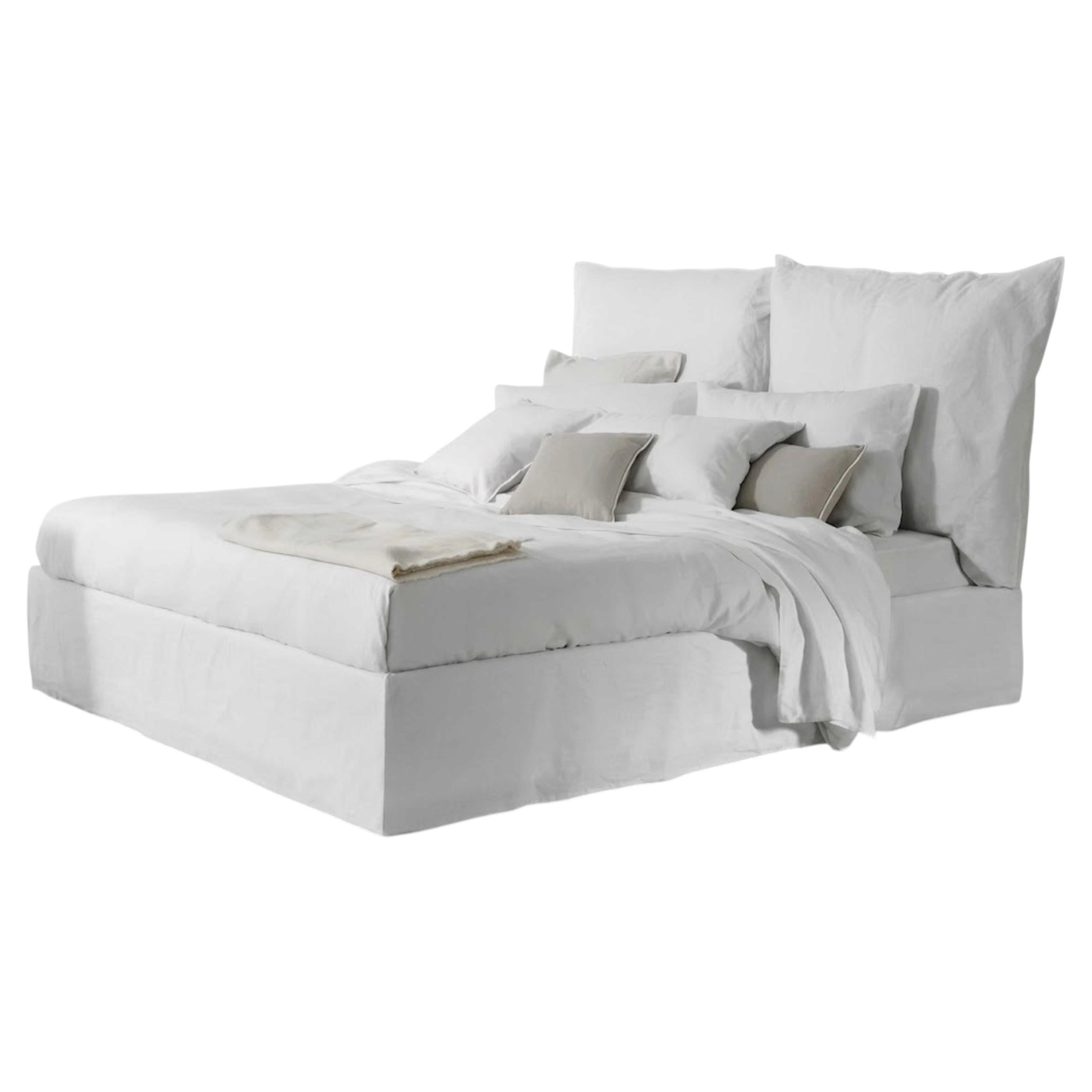 Gervasoni Double Double Bed with 180 cm Slatted Base (70.9 in) – Lino Bianco