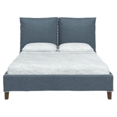 Gervasoni Fly EK Bed in Munch Upholstery & Walnut Feet by Paola Navone