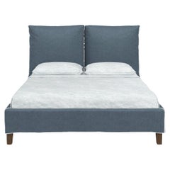 Gervasoni Fly G Bed in Munch Upholstery & Walnut Feet by Paola Navone