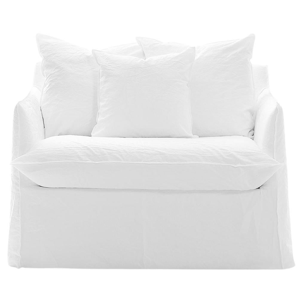 Gervasoni Ghost 11 Chair in White Linen Upholstery by Paola Navone For Sale