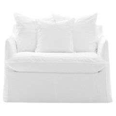 Gervasoni Ghost 11 Chair in White Linen Upholstery by Paola Navone