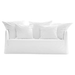 Gervasoni Ghost 110 Sofa in White Linen Upholstery by Paola Navone