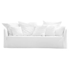 Gervasoni Ghost 112 Sofa in White Linen Upholstery by Paola Navone