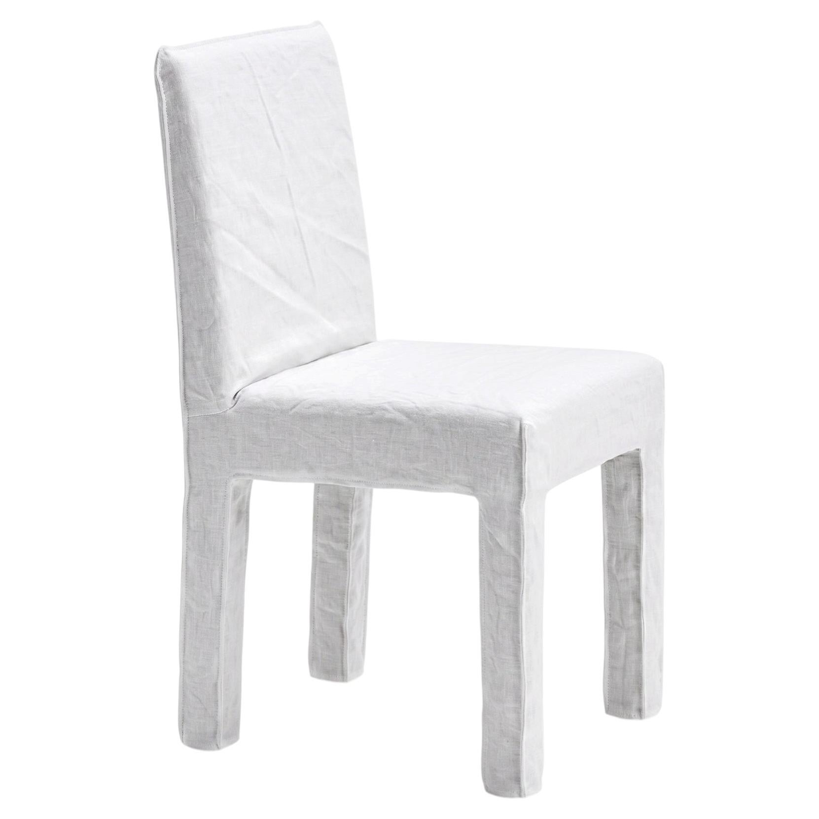 Gervasoni Ghost 123 - Upholstered Chair design Paola Navone - Lino Bianco For Sale