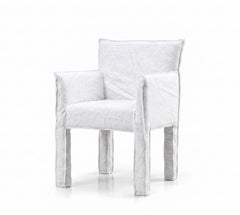 Gervasoni Ghost 125 – Upholstered Chair with armrests - Lino Bianco
