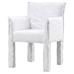 Gervasoni Ghost 125 – Upholstered Chair with armrests - Lino Bianco