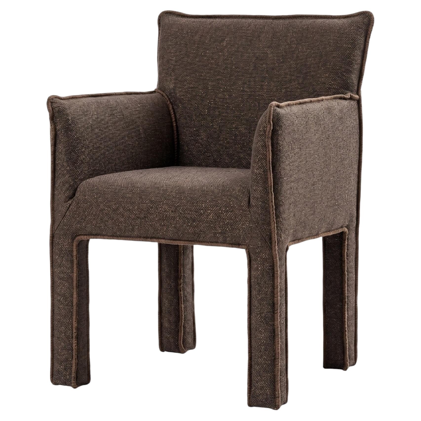 Gervasoni Ghost 125 – Upholstered Chair with armrests - Mocha For Sale