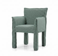 Gervasoni Ghost 125 – Upholstered Chair with armrests - New Linum Mint