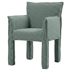 Gervasoni Ghost 125 – Upholstered Chair with armrests - New Linum Mint
