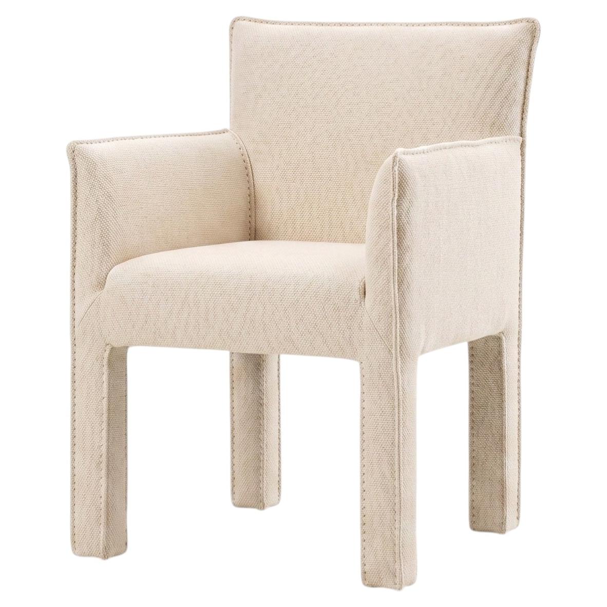 Gervasoni Ghost 125 – Upholstered Chair with armrests - Stone