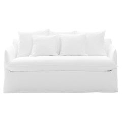 Gervasoni Ghost 13 Sofa Bed in White Linen Upholstery by Paola Navone