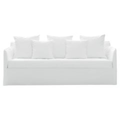 Gervasoni Ghost 19 Sofa in White Linen Upholstery by Paola Navone