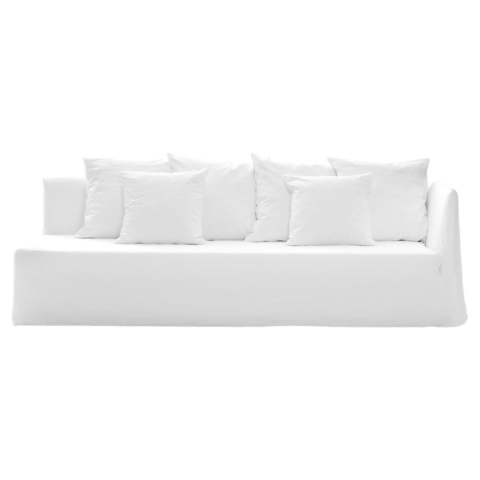 Gervasoni Ghost 22 R Modular Sofa in White Linen Upholstery by Paola Navone For Sale