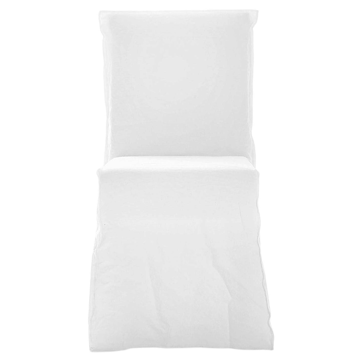 Gervasoni Ghost 23 – Upholstered Chair design Paola Navone - Lino Bianco For Sale