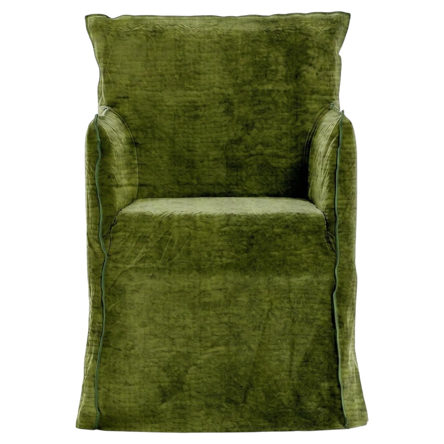 Gervasoni Ghost 25 – Upholstered Chair with Armrests - Demetra