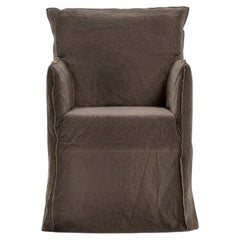 Gervasoni Ghost 25 – Upholstered Chair with Armrests - Mocha
