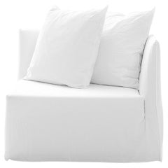Gervasoni Ghost 27 Modular End Element in White Linen Upholstery by Paola Navone