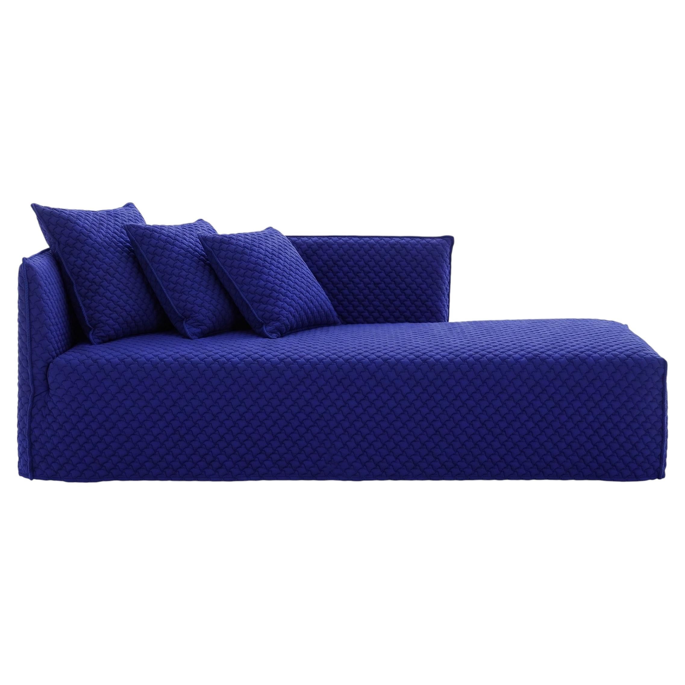 Gervasoni Ghost 30 L – Modular Sofa / Dormeuse (Left Armrest) - 3D blu For Sale