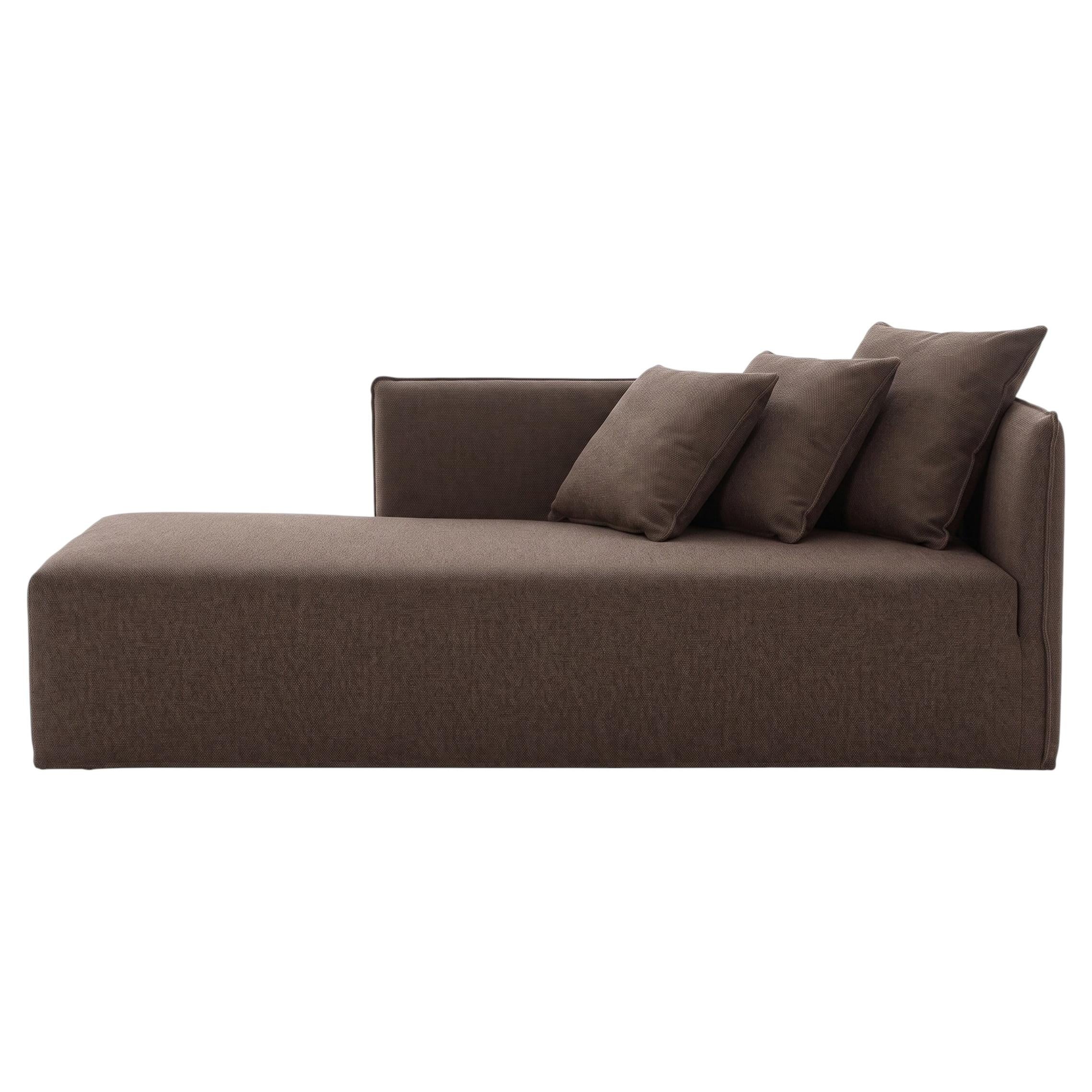 Gervasoni Ghost 30 R - Canapé modulable / Dormeuse (Accoudoir droit) - Moka en vente