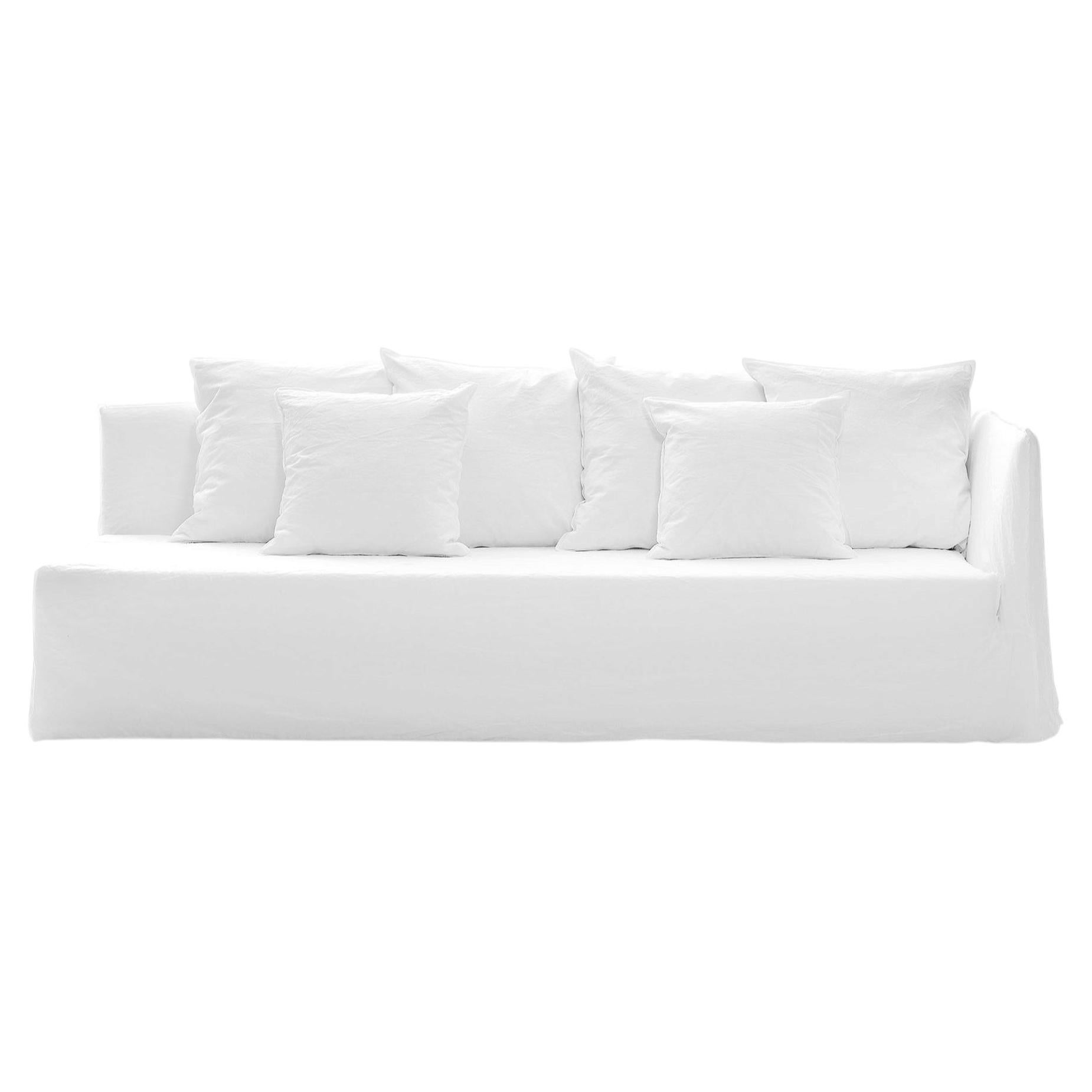 Gervasoni Ghost 32 R – Modular Sofa (Right Armrest) - Lino Bianco For Sale