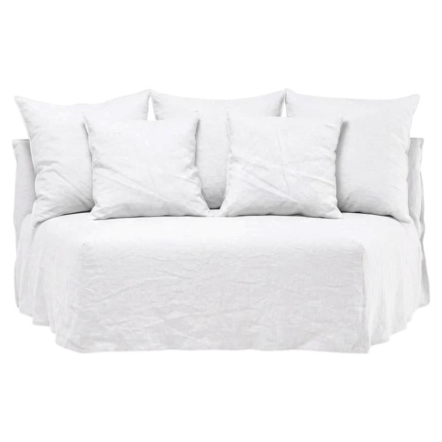Gervasoni Ghost 34 – Curved Modular Element - Lino Bianco For Sale