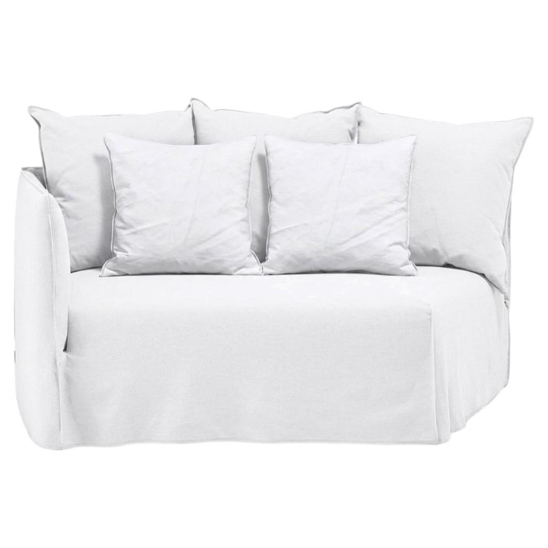 Gervasoni Ghost 35 L Curved Terminal Modular Element (Left Armrest) Lino Bianco
