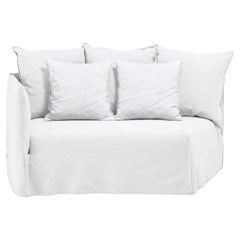 Gervasoni Ghost 35 L Élément modulaire terminal incurvé (accoudoir gauche) Lino Bianco