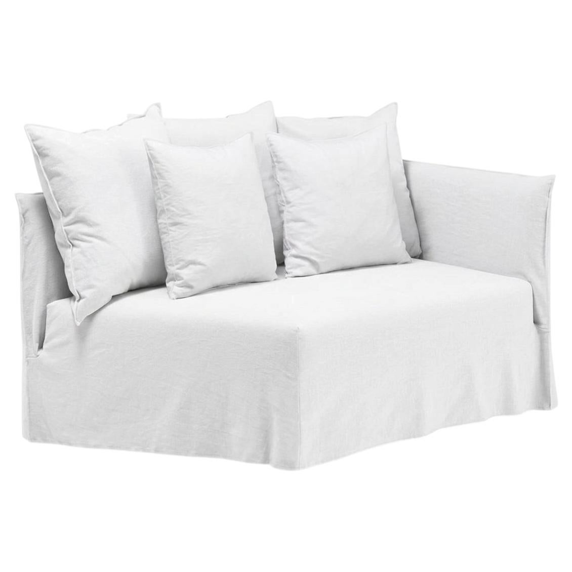 Gervasoni Ghost 35 R Curved Terminal Modular Element (Right Armrest) Lino Bianco For Sale