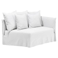 Gervasoni Ghost 35 R Curved Terminal Modular Element (Right Armrest) Lino Bianco