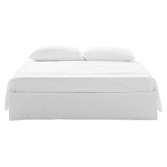 Gervasoni Ghost 80 Queen L Bed in White Linen Upholstery, Paola Navone