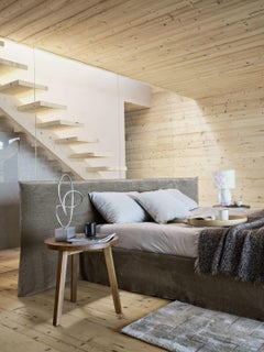 Gervasoni Ghost 81 E Double Bed with wide headboard design Paola Navone