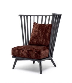 Gervasoni Gray 06 High back armchair design Paola Navone Deus/Charcoal