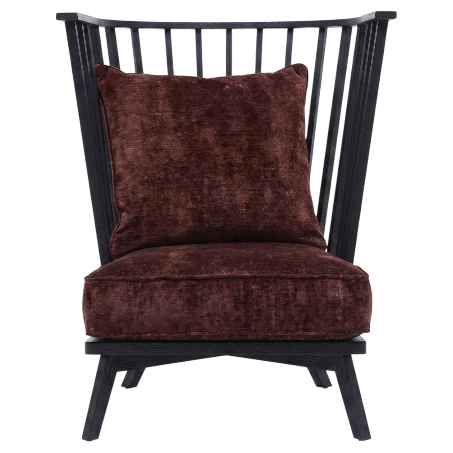 Gervasoni Gray 06 High back armchair design Paola Navone Deus/Charcoal