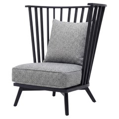 Gervasoni Gray 06 High back armchair design Paola Navone Heron/Charcoal