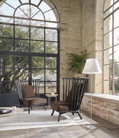 Gervasoni Gray 06 High back armchair design Paola Navone Mocha/Charcoal
