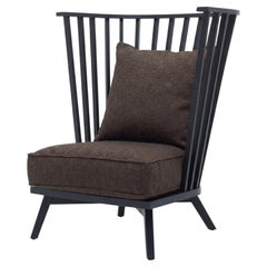 Gervasoni Gray 06 High back armchair design Paola Navone Mocha/Charcoal