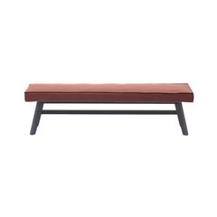 Gervasoni Gray 15 Bench in Grey Lacquered Oak & Brick Upholstery by Paola Navone